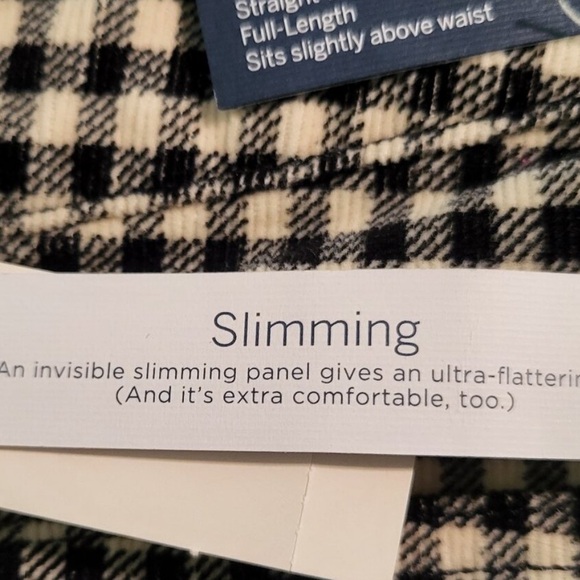 Talbots Gingham, Corduroy high waisted slimming Pant Sz 12 NWT - Picture 11 of 12